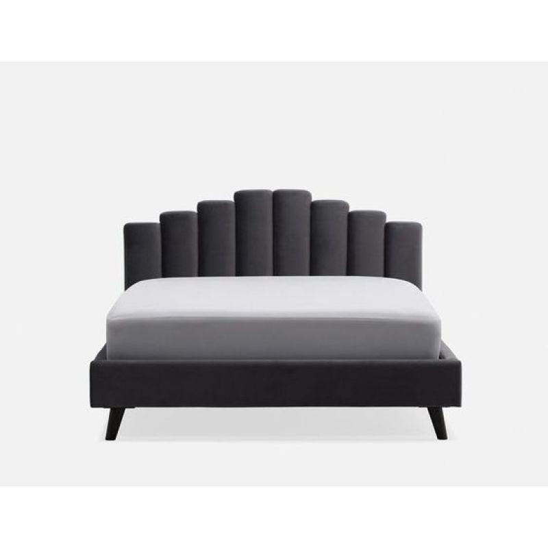 Royal Grey Velvet Super King Bed By Alhome - ALHOME