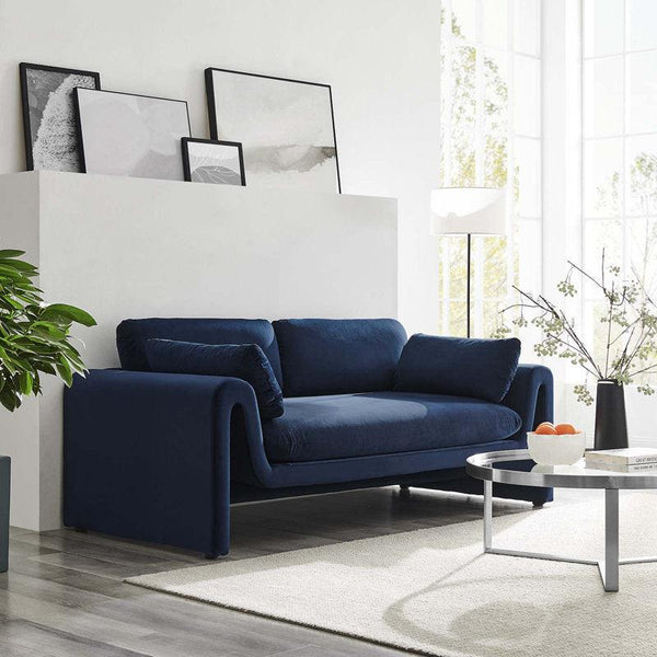 3-Seater Velvet Sofa in Indigo By Alhome - ALHOME