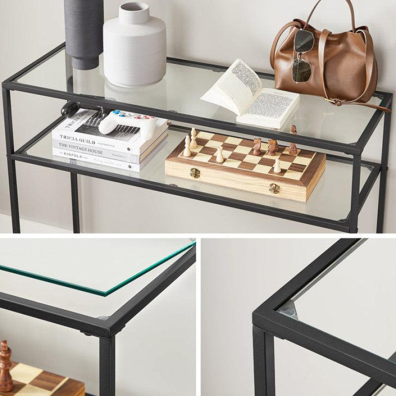 Sleek Iron and Glass Console Table" By Alhome - ALHOME