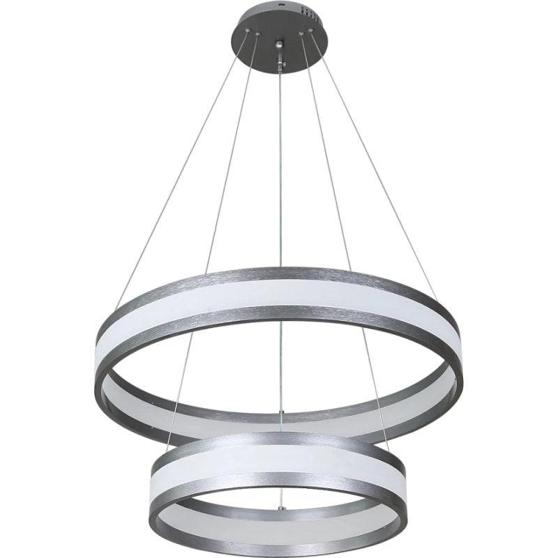 Modern Chandelier With Two Gray Rings With 3 Lights - 85 W By Alhome - ALHOME