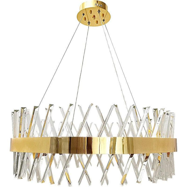 Golden Chandelier With 3 Lights - Size 80 Cm By Alhome - ALHOME