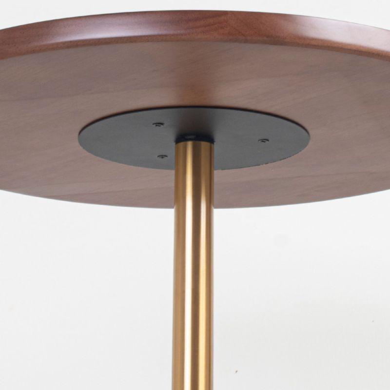 A Luxurious Table With A Wooden Top And A Black Galaxy Granite Marble Base By Alhome - ALHOME