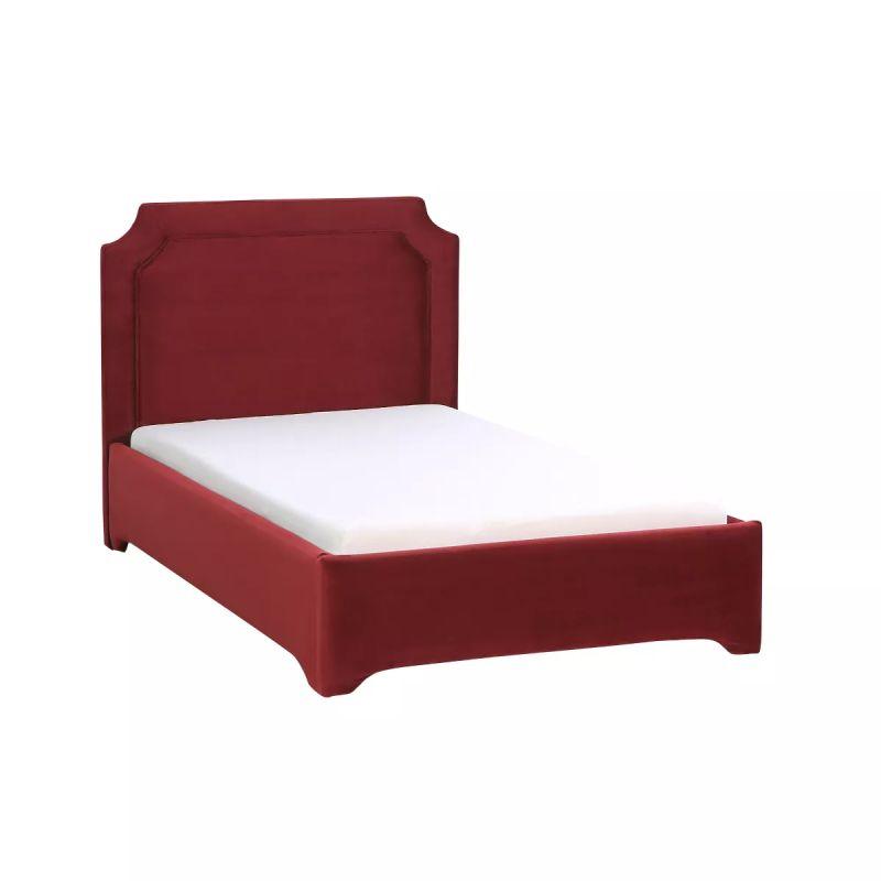 Kids Bed: Red Fabric, Wood Frame, 120x200x140 by Alhome - ALHOME