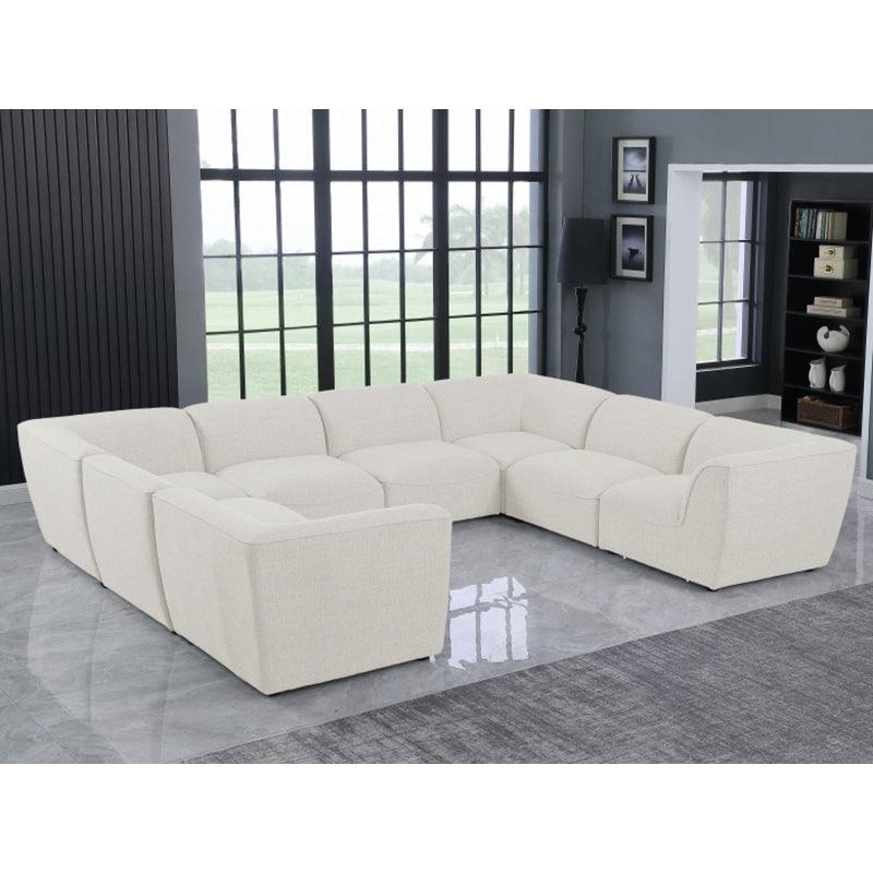 Linen Off-White U-Shaped Sofa By Alhome - ALHOME