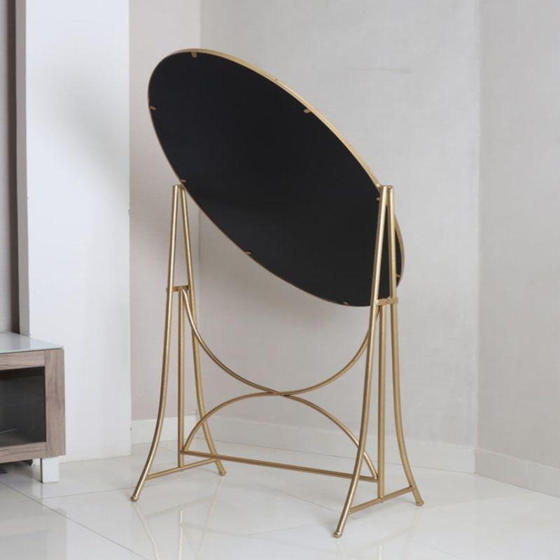 Mirrors With Iron Stands - Mobile - Metal + Glass - Gold - 110111946 - By Alhome - ALHOME