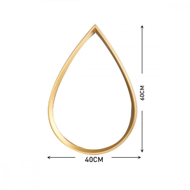 Teardrop-shaped wall mirror with frame - gold - 40x60x3.5 cm - By Family Ship - ALHOME