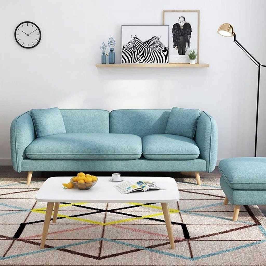 Alhome3-seater sofa made of polyester and Swedish wood - blue - AL-557 - Zrafh.com - Your Destination for Baby & Mother Needs in Saudi Arabia