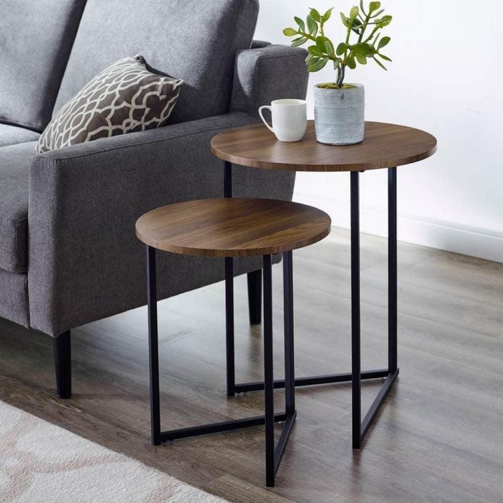 Alhome Side Table Set - Brown and Black - AL-484 - Zrafh.com - Your Destination for Baby & Mother Needs in Saudi Arabia