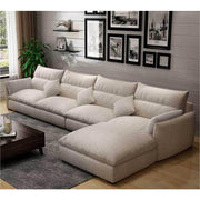 Alhome Corner sofa, size 300 x 90 x 180 x 80 cm - beige - AL-56 - Zrafh.com - Your Destination for Baby & Mother Needs in Saudi Arabia
