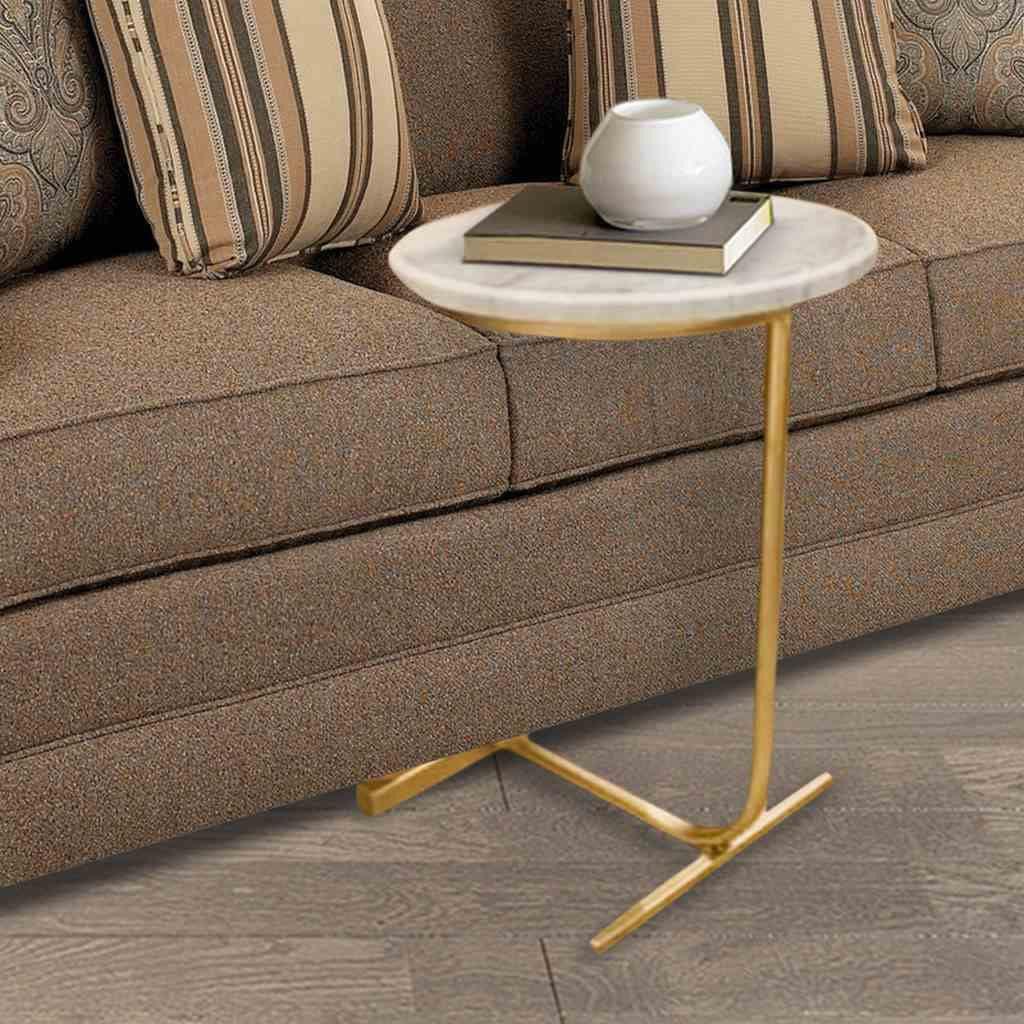 Alhome side table 35 x 55 cm - gold - AL-10 - Zrafh.com - Your Destination for Baby & Mother Needs in Saudi Arabia