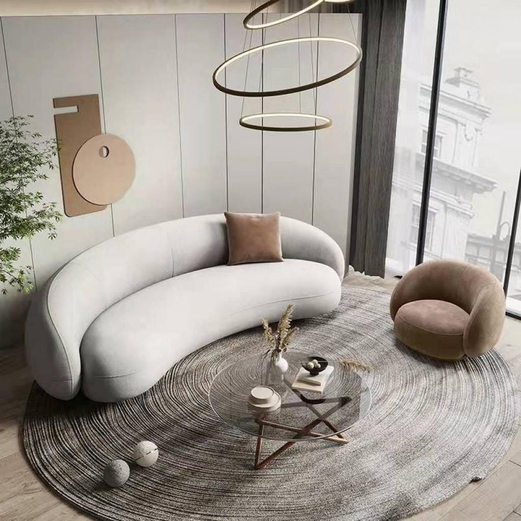 Alhome living room set of 2 pieces - beige and brown - AL-122 - Zrafh.com - Your Destination for Baby & Mother Needs in Saudi Arabia