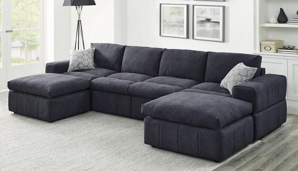 Alhome Corner Sofa 300 x 150 x 95 x 85 cm - Gray - AL-108 - Zrafh.com - Your Destination for Baby & Mother Needs in Saudi Arabia