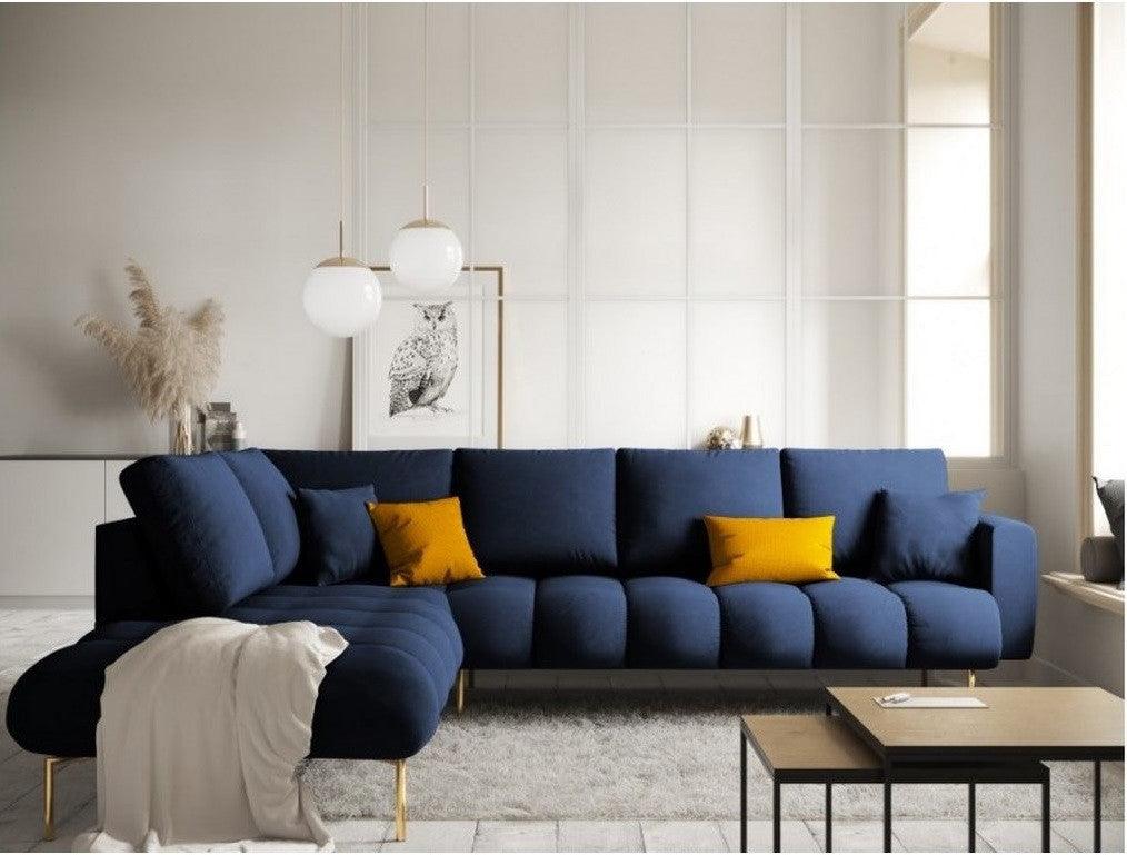 Alhome Corner sofa, size 85 x 180 x 85 x 250 cm - dark blue - AL-220 - Zrafh.com - Your Destination for Baby & Mother Needs in Saudi Arabia