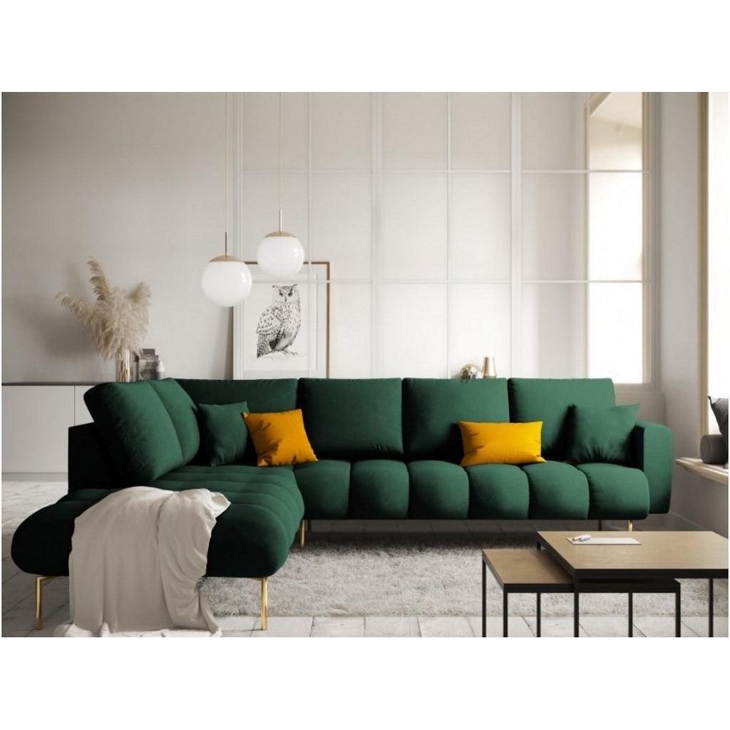 Alhome Corner sofa, size 85 x 180 x 85 x 250 cm - green - AL-201 - Zrafh.com - Your Destination for Baby & Mother Needs in Saudi Arabia