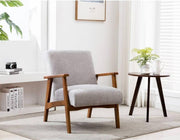 Alhome side chair made of Swedish wood and linen - gray - AL-587 - Zrafh.com - Your Destination for Baby & Mother Needs in Saudi Arabia