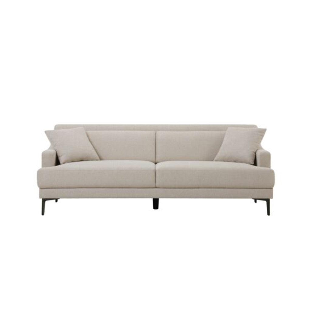 Alhome3-seater sofa made of linen and Swedish wood - beige - AL-573 - Zrafh.com - Your Destination for Baby & Mother Needs in Saudi Arabia