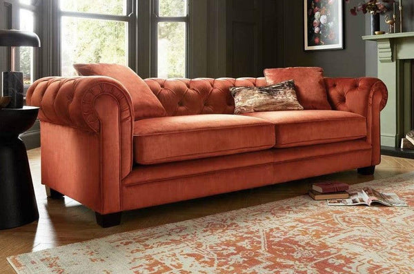 Alhome Four-seater sofa, size 300x85x85 cm - orange - AL-584 - Zrafh.com - Your Destination for Baby & Mother Needs in Saudi Arabia