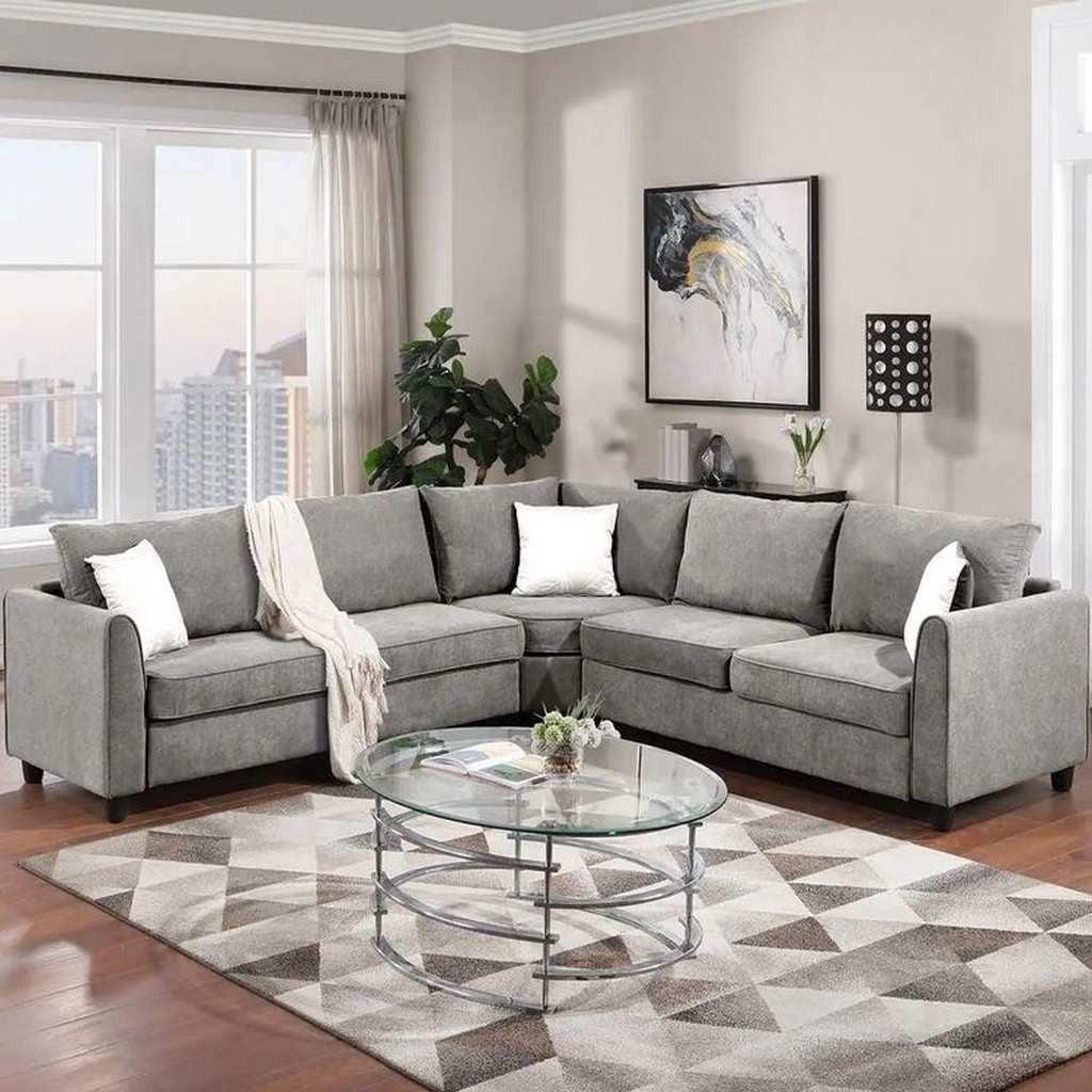 Alhome Corner sofa, size 250x80x85x250 cm - grey - AL-370 - Zrafh.com - Your Destination for Baby & Mother Needs in Saudi Arabia