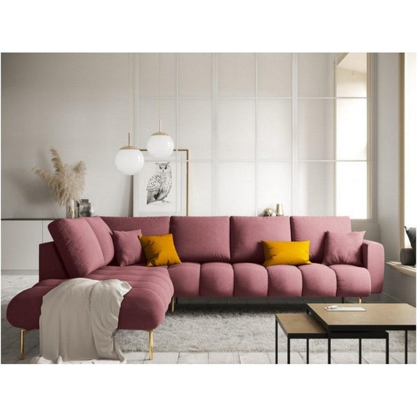 Alhome Corner sofa, size 85 x 180 x 85 x 250 cm - pink - AL-382 - Zrafh.com - Your Destination for Baby & Mother Needs in Saudi Arabia