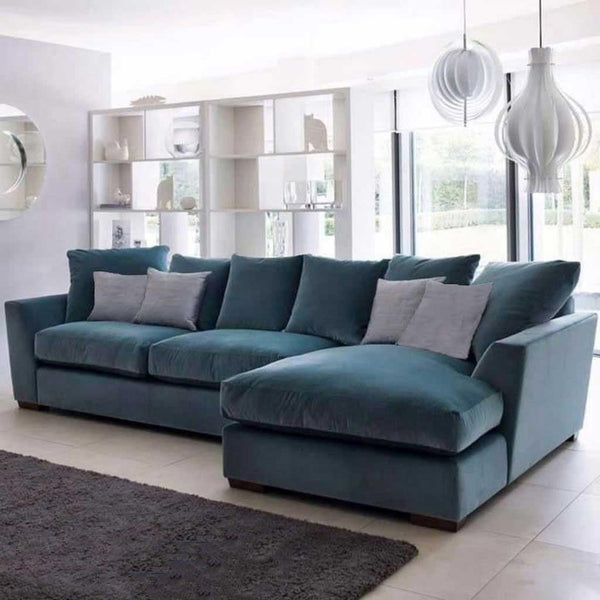 Alhome Corner sofa, size 250x170x90x75 cm - blue - AL-359 - Zrafh.com - Your Destination for Baby & Mother Needs in Saudi Arabia