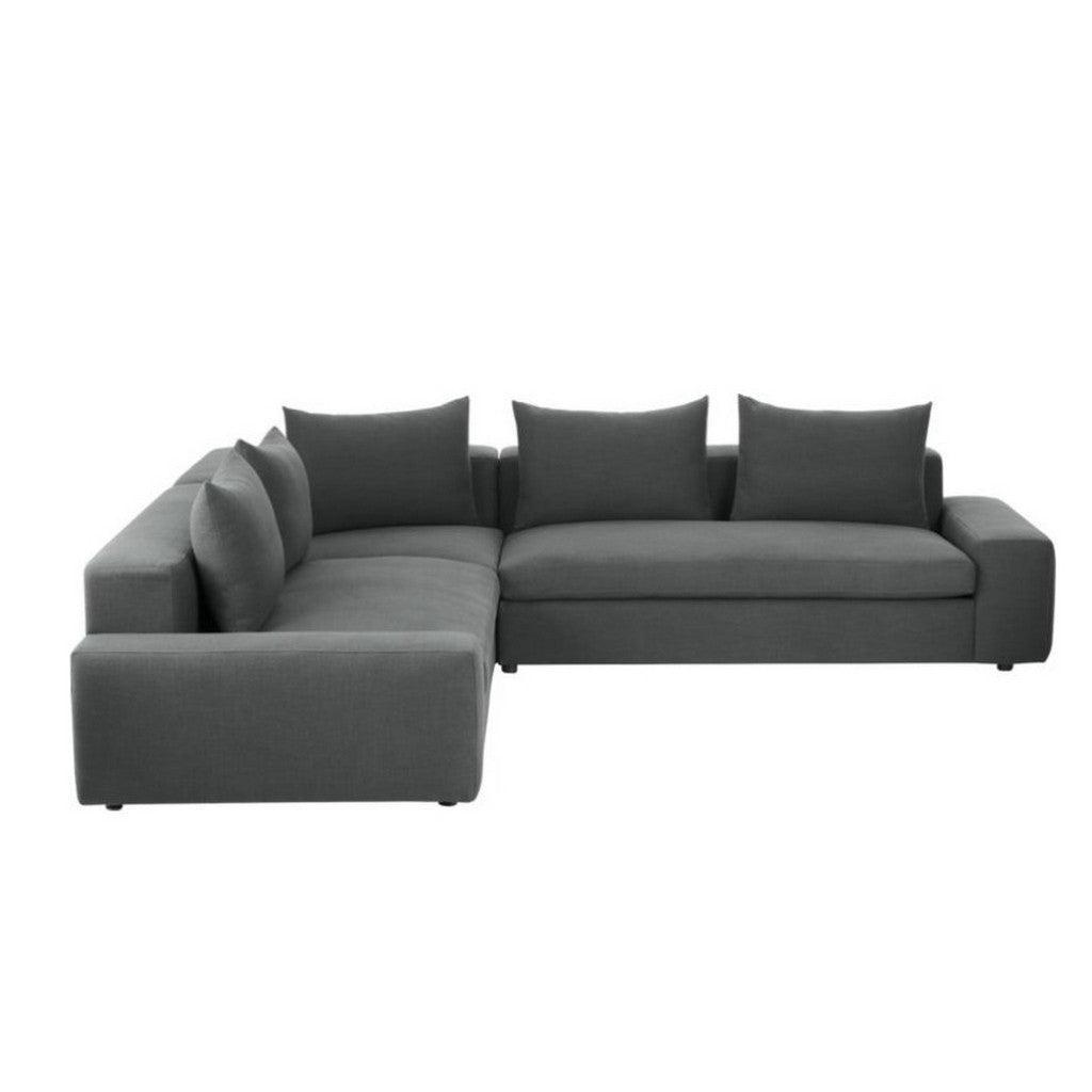 Alhome Corner sofa, size 85 x 300 x 85 x 300 cm - grey - AL-452 - Zrafh.com - Your Destination for Baby & Mother Needs in Saudi Arabia