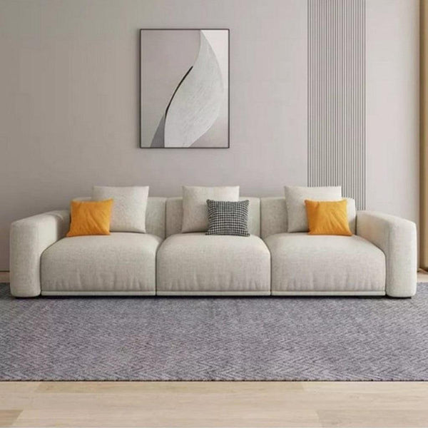 Alhome 4-Seater Sofa 250x85x80 cm - Off White - Zrafh.com - Your Destination for Baby & Mother Needs in Saudi Arabia