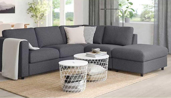 Alhome L-shape Sofa 250x85x80x250 cm - Grey - Zrafh.com - Your Destination for Baby & Mother Needs in Saudi Arabia