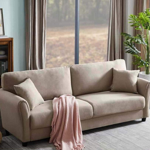 Alhome 2 Seaters sofa 160x90x80 cm - Beige - Zrafh.com - Your Destination for Baby & Mother Needs in Saudi Arabia