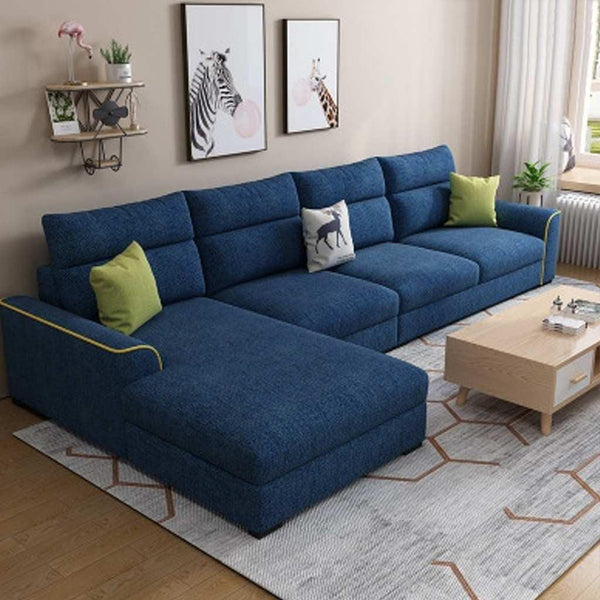 Alhome "Blue L-Shape Sofa - 80x150x90x280 cm" - Zrafh.com - Your Destination for Baby & Mother Needs in Saudi Arabia