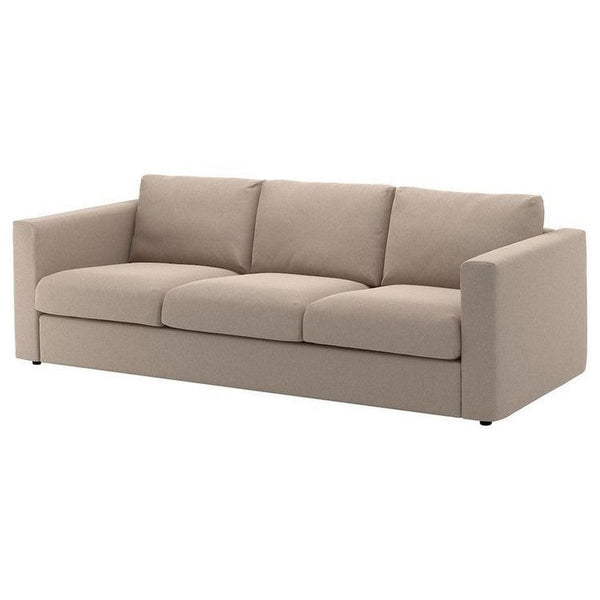 Alhome Swedish Wood and Linen 3 Seaters Sofa - Beige - AL-818 - Zrafh.com - Your Destination for Baby & Mother Needs in Saudi Arabia