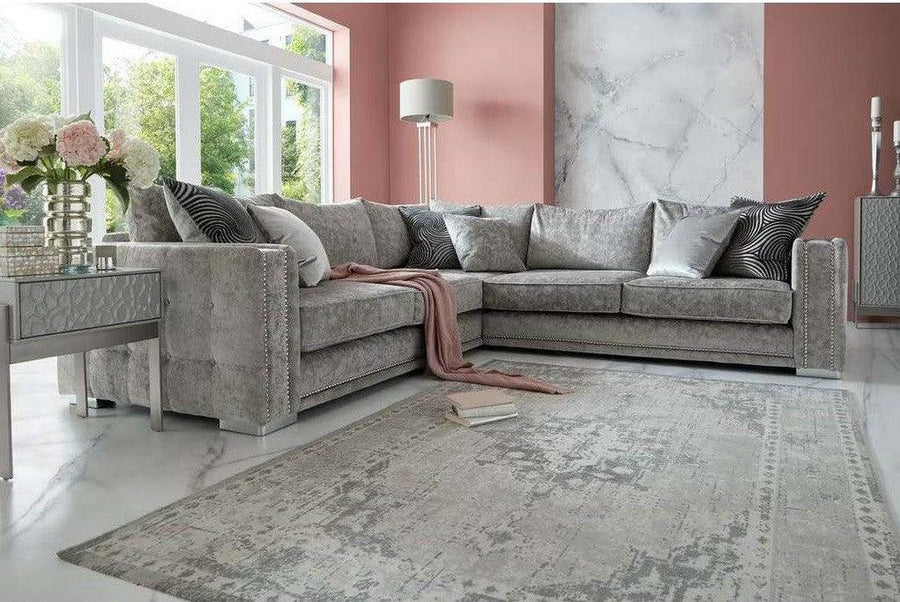 Alhome L-Shape Sofa 300x300x85x85 cm - Grey - Zrafh.com - Your Destination for Baby & Mother Needs in Saudi Arabia
