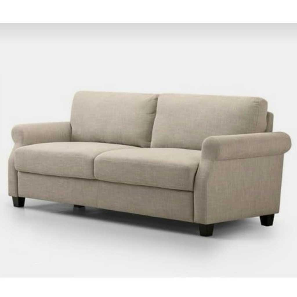 Alhome Swedish Wood and Linen 3 Seaters Sofa - Beige - AL-879 - Zrafh.com - Your Destination for Baby & Mother Needs in Saudi Arabia