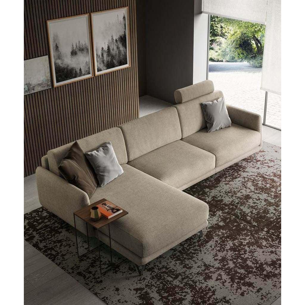 Alhome L-Shape Sofa 290x170x85x85 cm - Beige - Zrafh.com - Your Destination for Baby & Mother Needs in Saudi Arabia