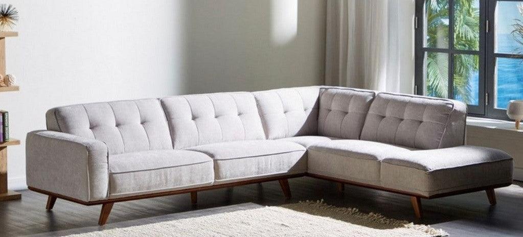 Alhome L-Shape Sofa 280x86x180x86 cm - Grey - Zrafh.com - Your Destination for Baby & Mother Needs in Saudi Arabia