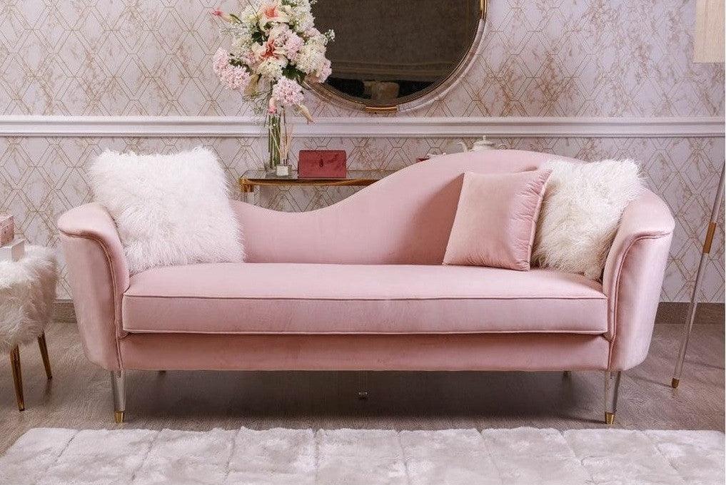 Alhome 2 Seaters Sofa 91x210x85 cm - Pink - Zrafh.com - Your Destination for Baby & Mother Needs in Saudi Arabia