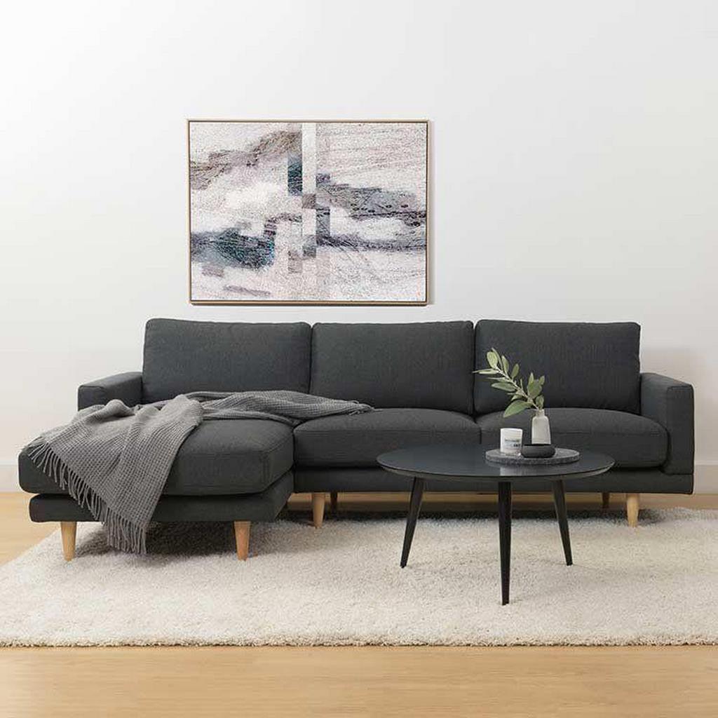 Alhome L-shape Sofa 270x150x90x85 cm - Grey - Zrafh.com - Your Destination for Baby & Mother Needs in Saudi Arabia