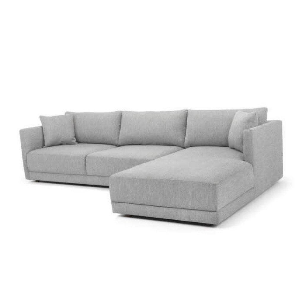 Alhome L-Shape Sofa 240x200x90x80 cm - Grey - Zrafh.com - Your Destination for Baby & Mother Needs in Saudi Arabia