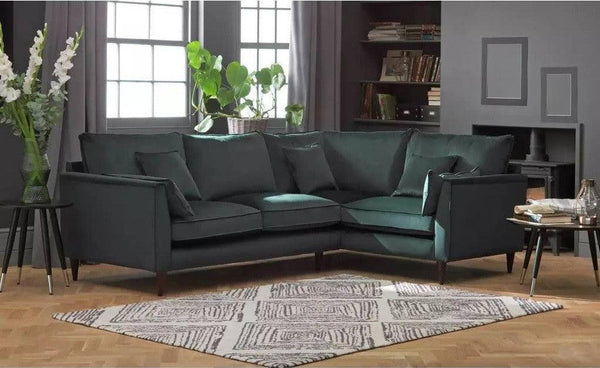 Alhome L-Shape Sofa 280x200x85x80 cm - Green - Zrafh.com - Your Destination for Baby & Mother Needs in Saudi Arabia