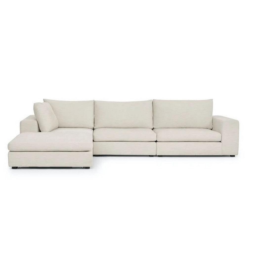 Alhome L Shape sofa 200x300x80x90 cm - Beige - - AL-1129 - Zrafh.com - Your Destination for Baby & Mother Needs in Saudi Arabia