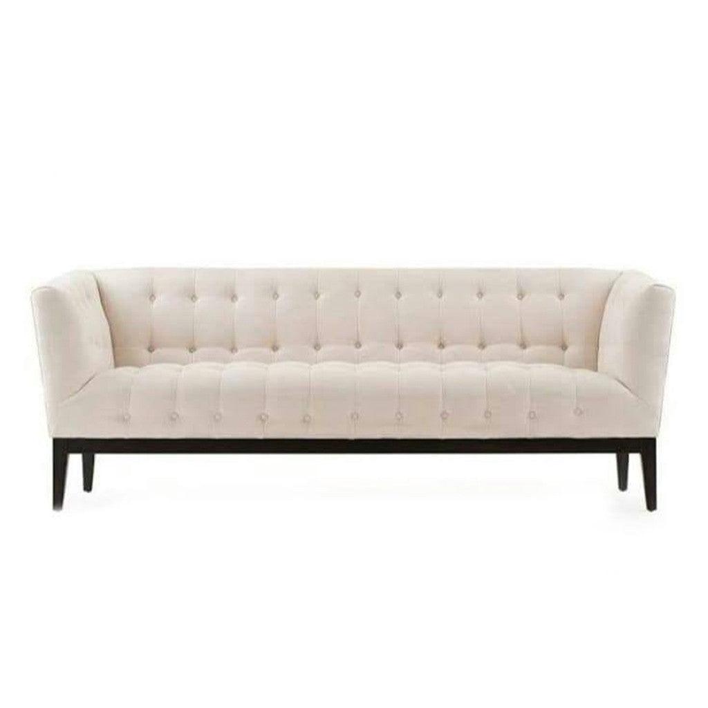 Alhome Velvet and Sweedish Wood 3 Seaters Sofa - White - AL-955 - Zrafh.com - Your Destination for Baby & Mother Needs in Saudi Arabia