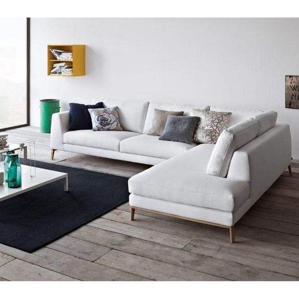 Alhome L-Shape Sofa 200x300x80 cm - White - Zrafh.com - Your Destination for Baby & Mother Needs in Saudi Arabia