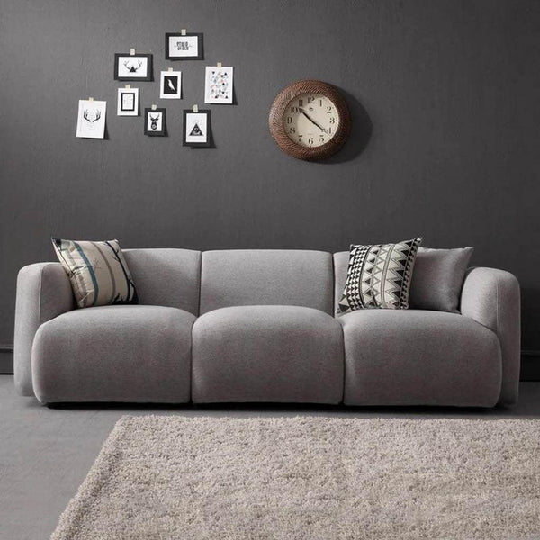 Alhome velvet 3 Seaters Sofa - Grey - AL-1161 - Zrafh.com - Your Destination for Baby & Mother Needs in Saudi Arabia