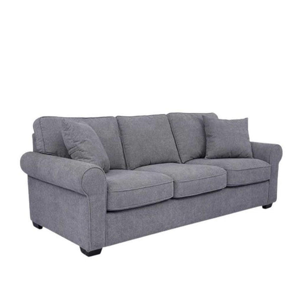 Alhome Velvet and Sweedish Wood 3 Seaters Sofa - Grey - AL-1153 - Zrafh.com - Your Destination for Baby & Mother Needs in Saudi Arabia