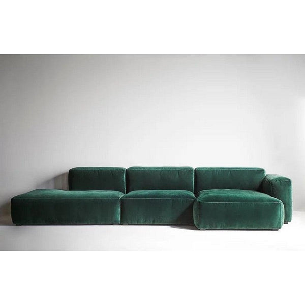 Alhome L-Shape Sofa 300x150x85x85 cm - Green - Zrafh.com - Your Destination for Baby & Mother Needs in Saudi Arabia