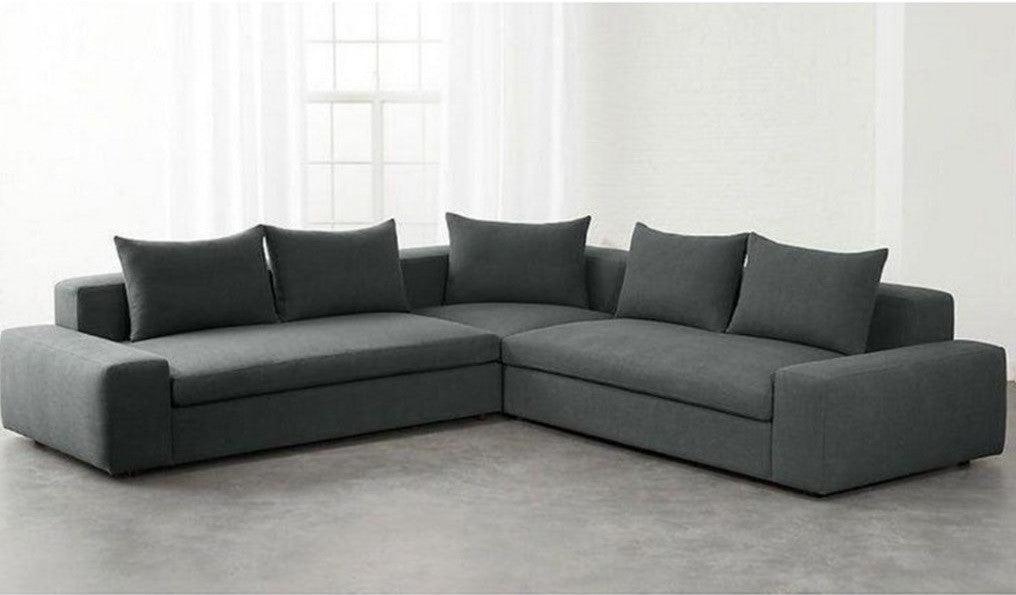 Alhome "Unique Grey L-Shape Sofa - 80x300x80x300 cm" - Zrafh.com - Your Destination for Baby & Mother Needs in Saudi Arabia