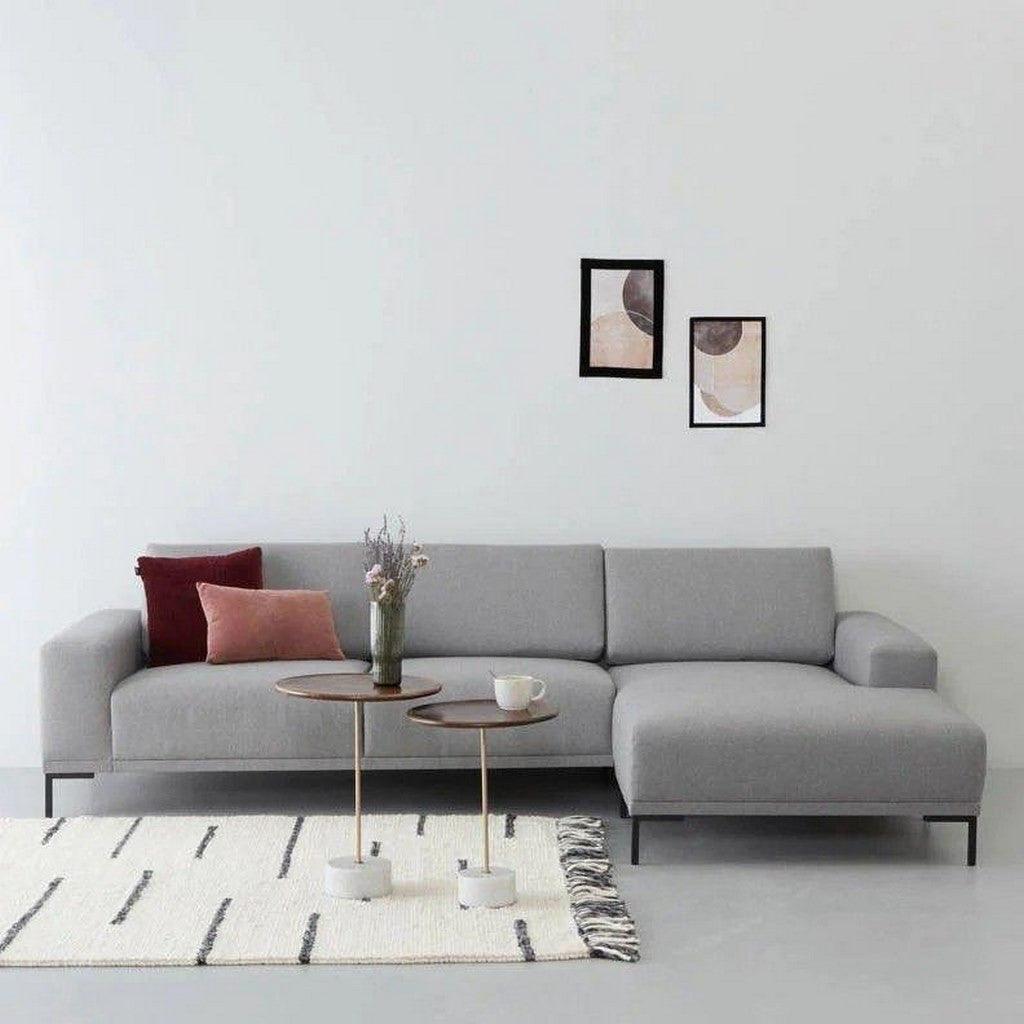 Alhome L-shape Sofa 260x150x85x85 cm - Grey - Zrafh.com - Your Destination for Baby & Mother Needs in Saudi Arabia