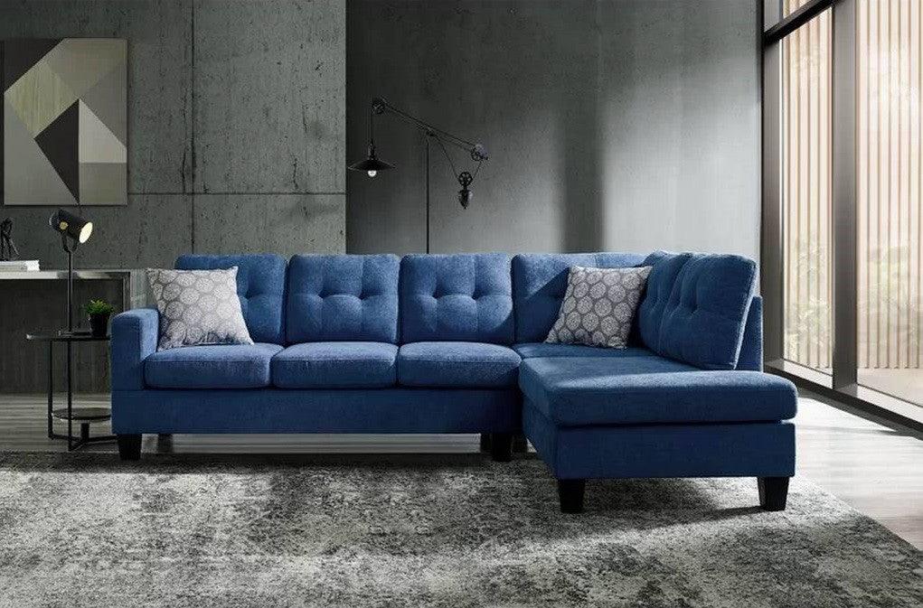 Alhome L-Shape Sofa 280x80x180x75 cm - Blue - Zrafh.com - Your Destination for Baby & Mother Needs in Saudi Arabia