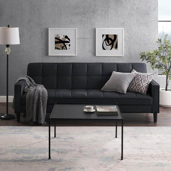 Alhome Velvet and Sweedish Wood 3 Seaters Sofa - Black - AL-1617 - Zrafh.com - Your Destination for Baby & Mother Needs in Saudi Arabia