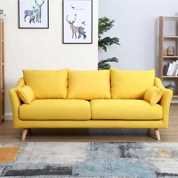 Alhome Sofa 200x80x85 cm - Yellow - Zrafh.com - Your Destination for Baby & Mother Needs in Saudi Arabia