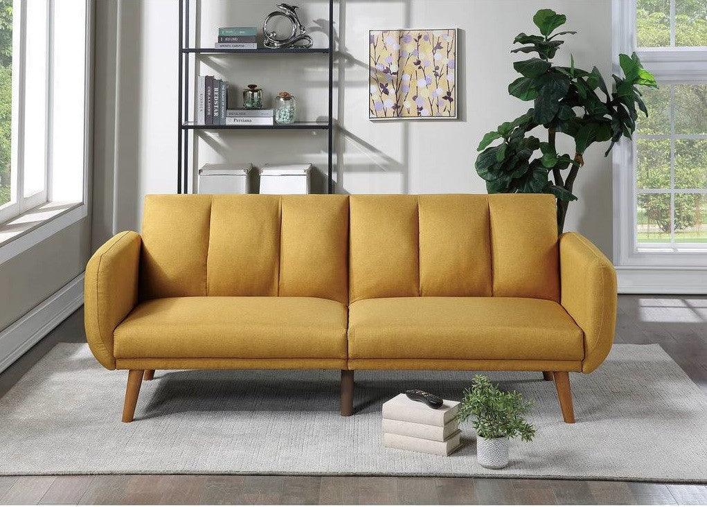 Alhome Linen and Swedish 2 Seaters Sofa - Yellow - Zrafh.com - Your Destination for Baby & Mother Needs in Saudi Arabia